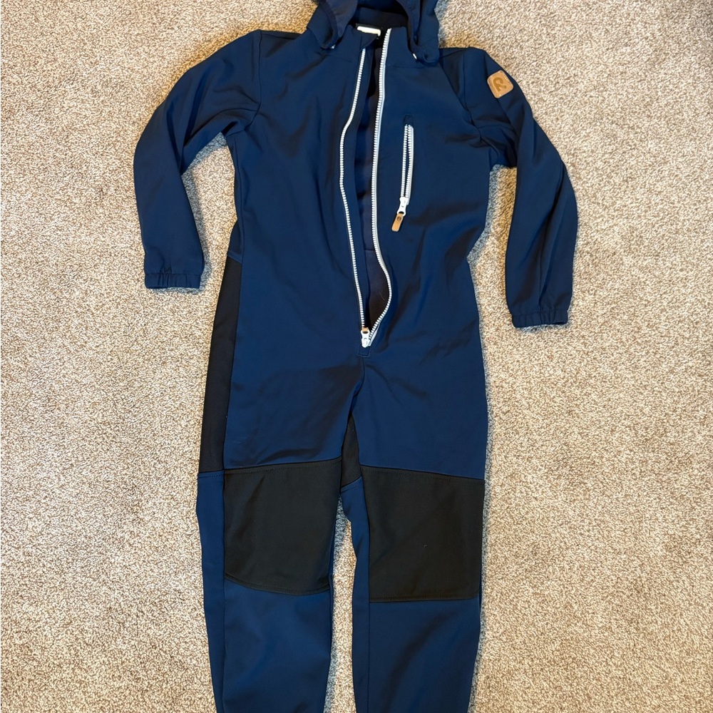 Kids Blue and Black Hooded Footie